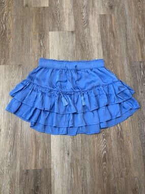 Aerie Blue Tiered Ruffle Skirt